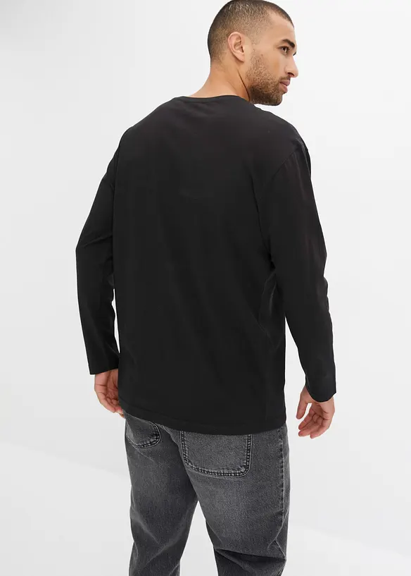 Triko s dlouhým rukávem, z organické bavlny, Loose Fit, bonprix
