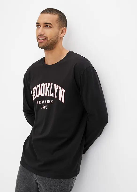 Triko s dlouhým rukávem, z organické bavlny, Loose Fit, bonprix