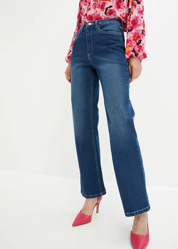 Džíny Wide Leg, High Waist, bonprix