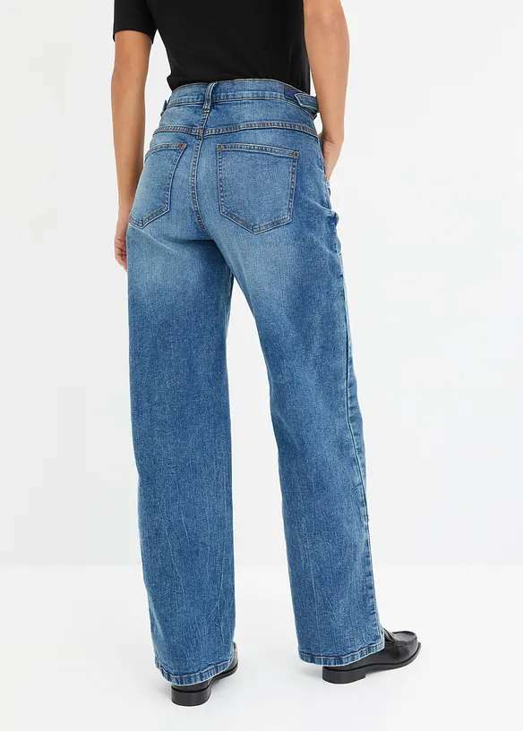 Džíny Wide Leg, Mid Waist, bonprix