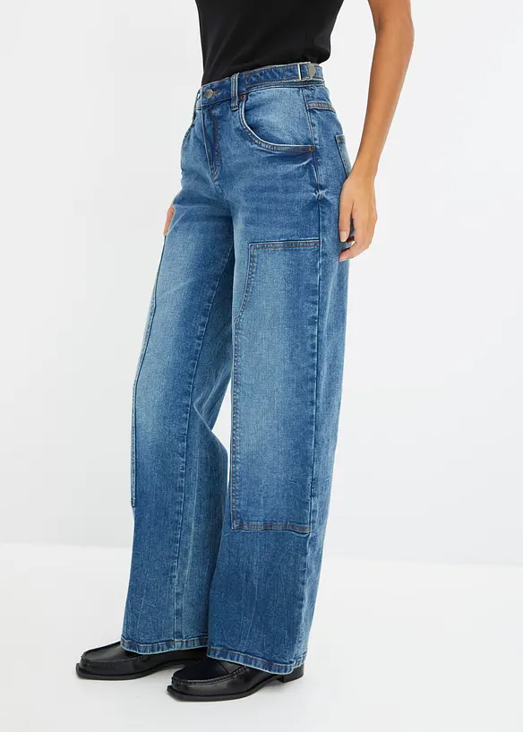 Džíny Wide Leg, Mid Waist, bonprix