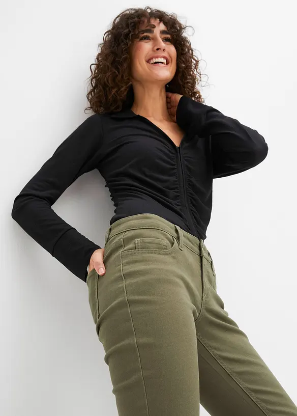 Keprové kalhoty Flared, bonprix