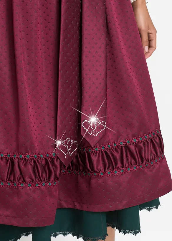 Kroj Dirndl s vyšívanou saténovou zástěrou (2dílná souprava), bonprix