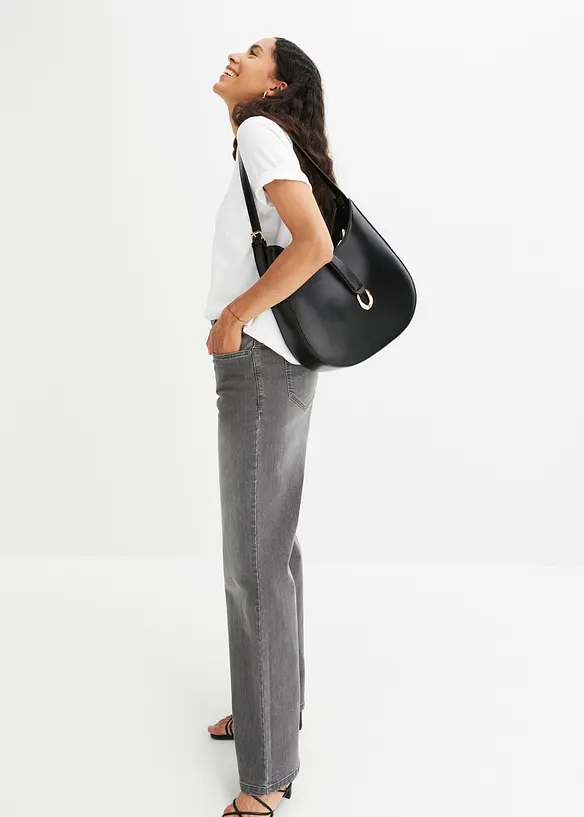 Strečové džíny Wide Leg, Mid Waist, bonprix