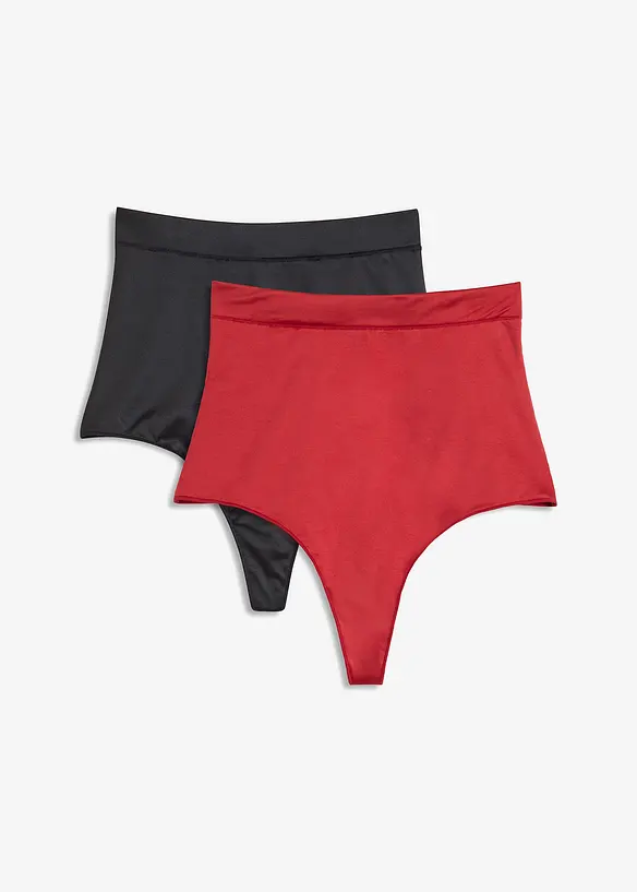 Stahovací tanga s lesklým efektem, lehký tvarující efekt (2 ks v balení), bonprix
