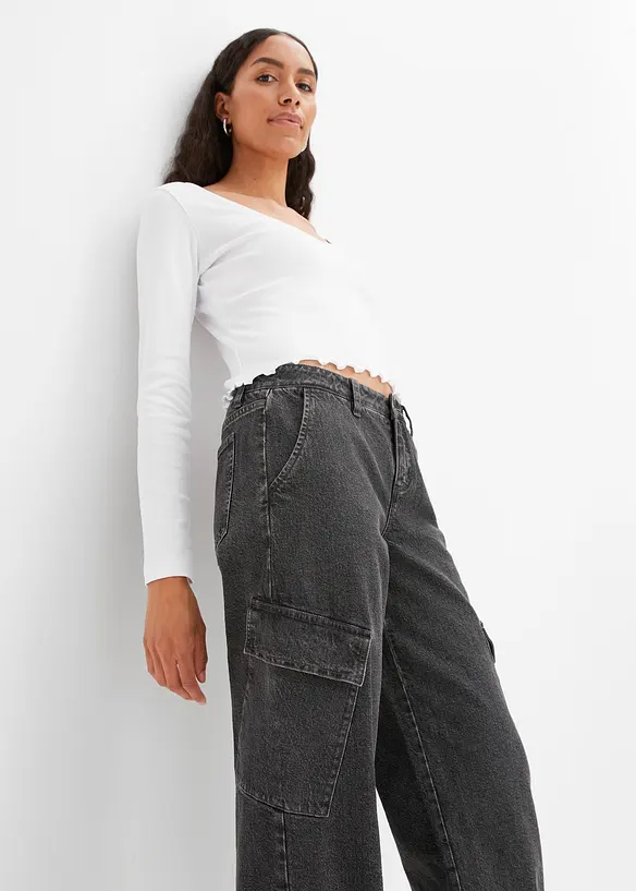 Cargo džíny Mid Waist, bonprix