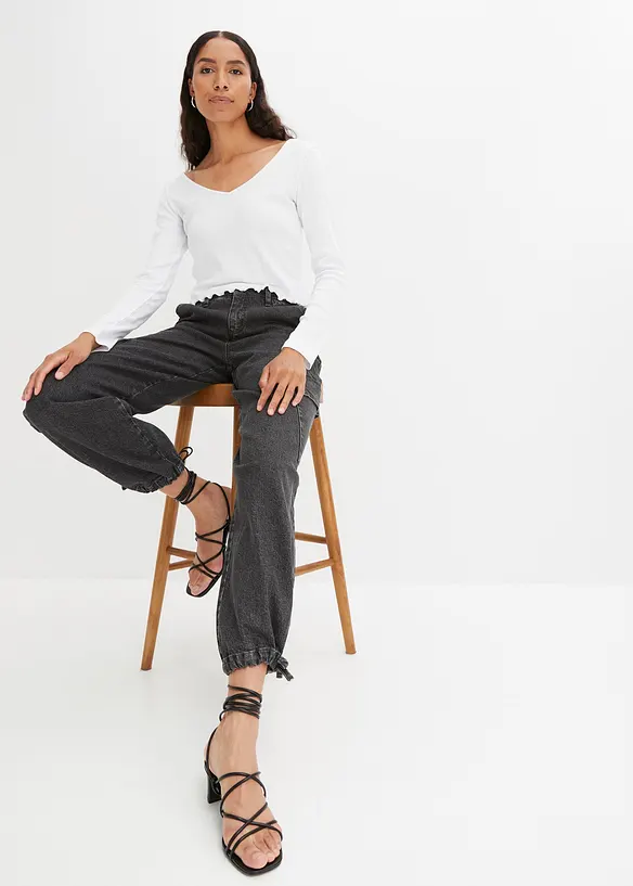 Cargo džíny Mid Waist, bonprix