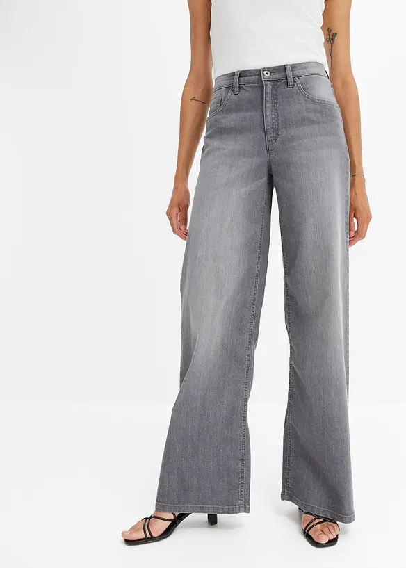 Džíny Wide Leg, High Waist, bonprix