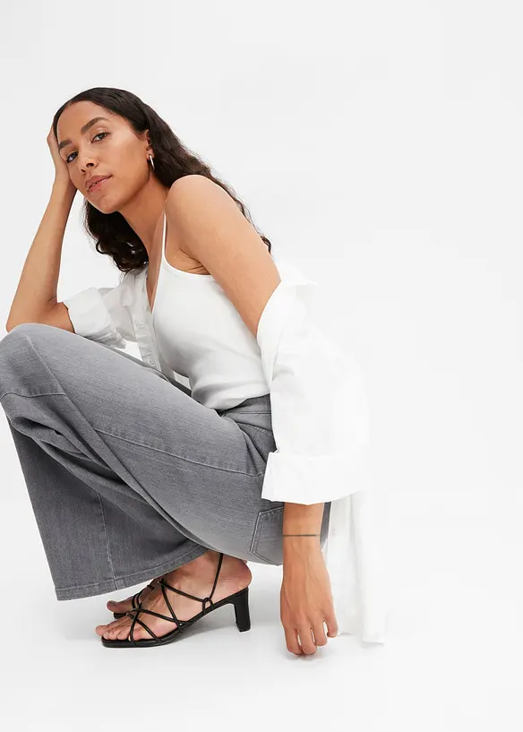 Džíny Wide Leg, High Waist, bonprix