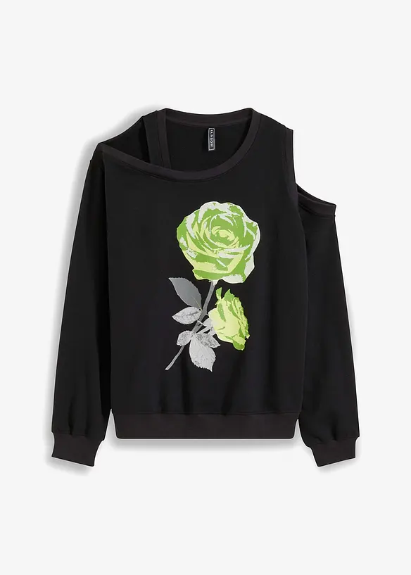 Oversize mikina s květinovým potiskem, bonprix