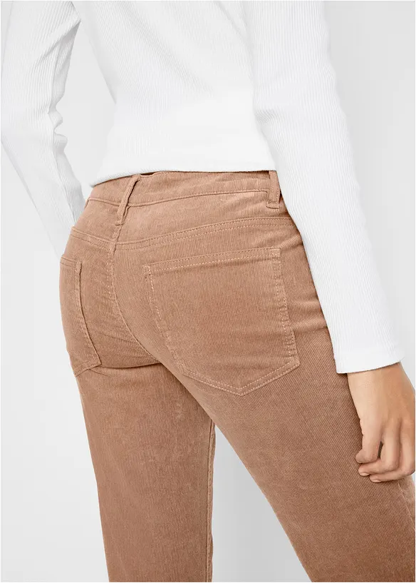 Strečové manšestrové kalhoty, Bootcut, bonprix