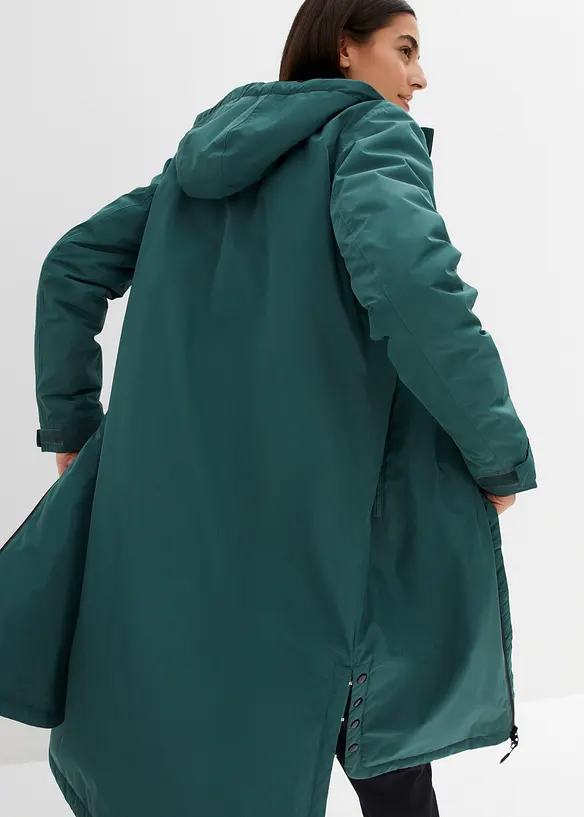 Nepromokavý, zateplený kabát v midi délce, bonprix