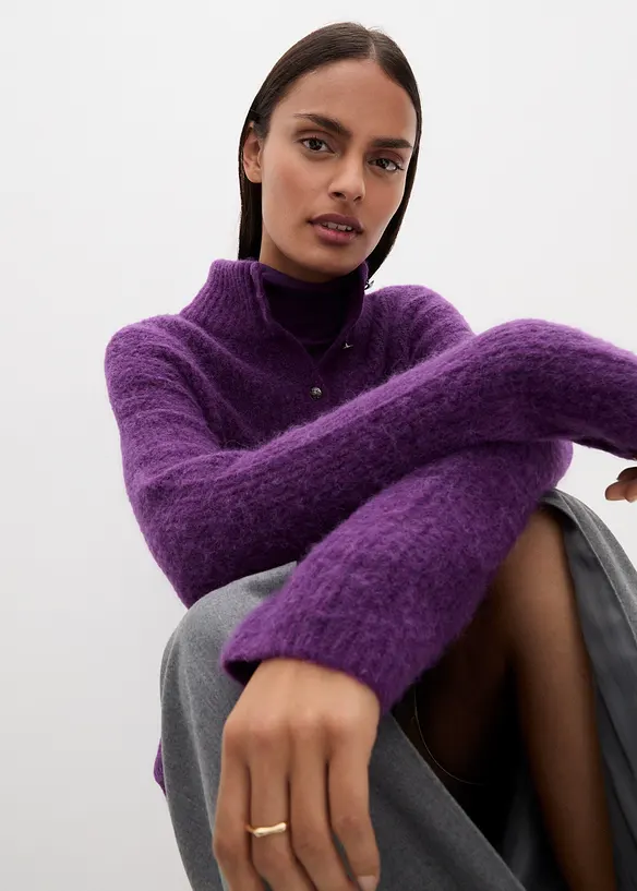 Oversize vlněný svetr s alpakou, bonprix