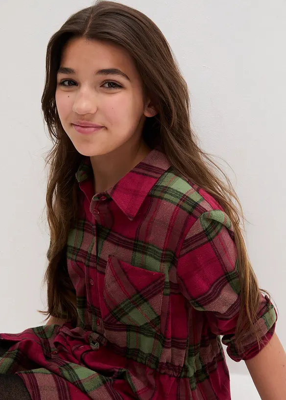 Flanelové halenkové šaty, bonprix