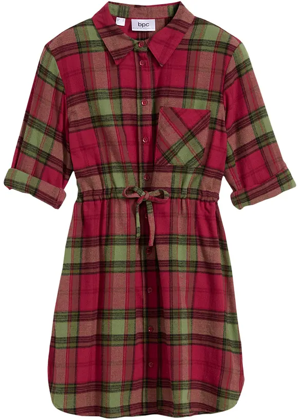 Flanelové halenkové šaty, bonprix