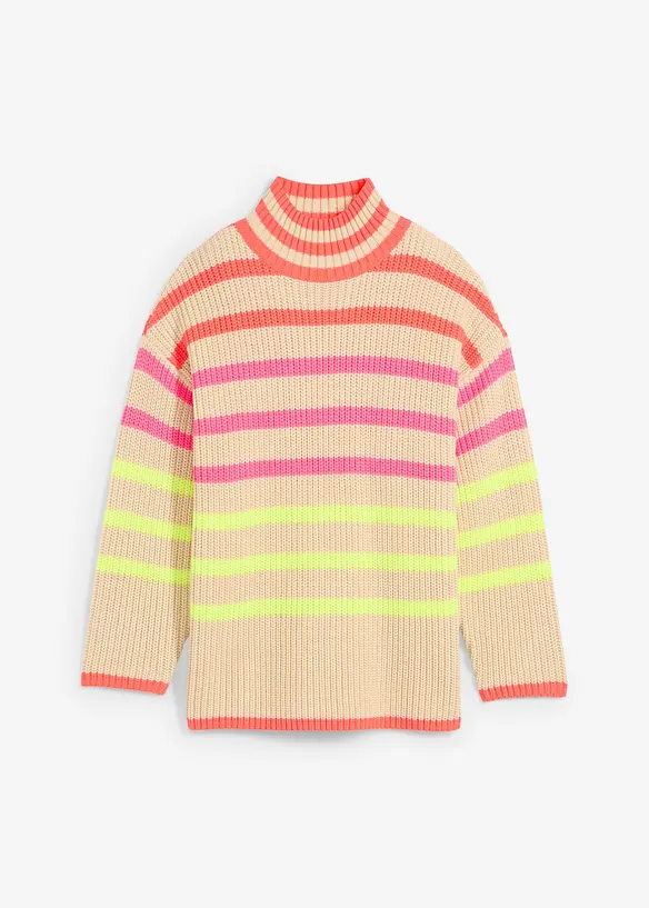 Oversize svetr s neonovými pruhy, bonprix