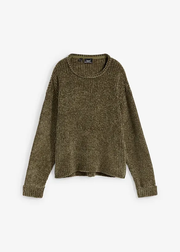 Oversize svetr z měkké žinylky, bonprix