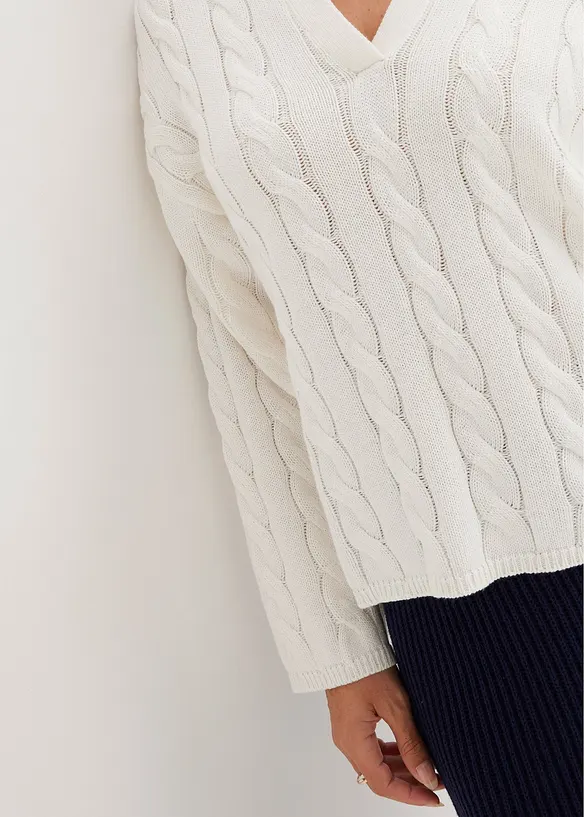 Oversize svetr z měkké směsi s kašmírem, bonprix