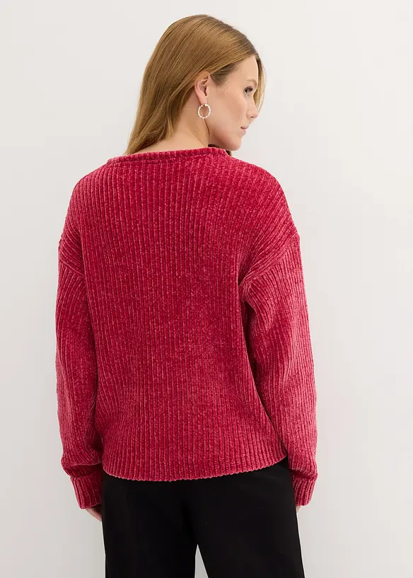 Oversize svetr z měkké žinylky, bonprix