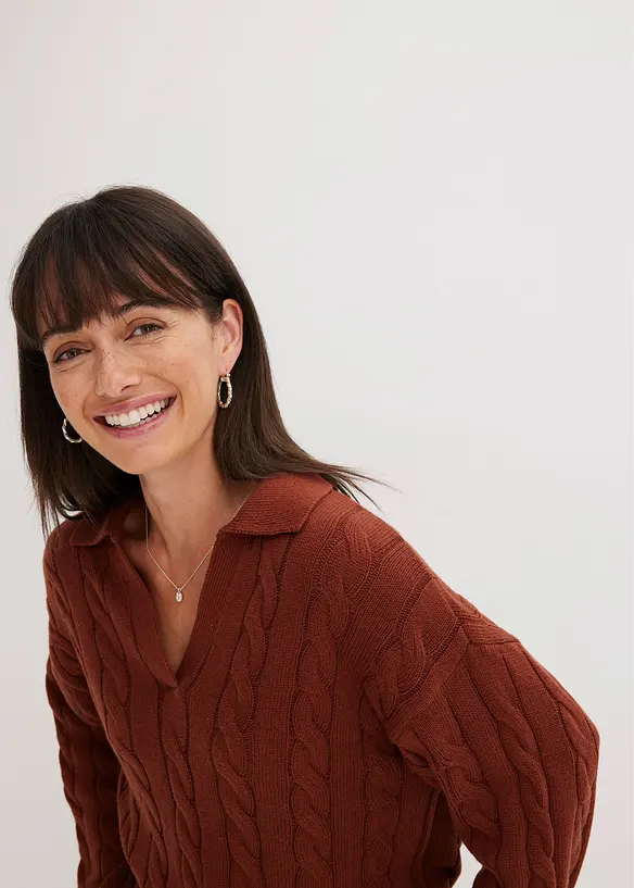 Oversize svetr z měkké směsi s kašmírem, bonprix