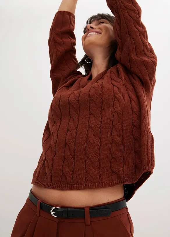 Oversize svetr z měkké směsi s kašmírem, bonprix