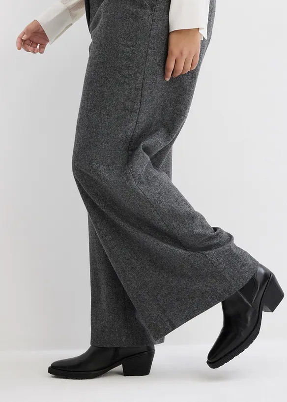 Vlněné kalhoty se vzorem rybí kosti, bonprix