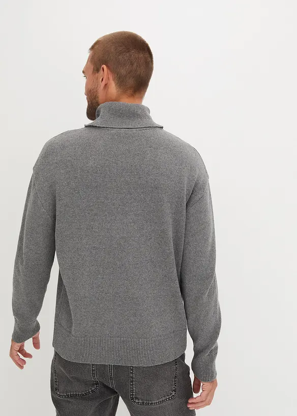 Svetr s rolákovým límcem a s recyklovanou bavlnou, Loose Fit, bonprix