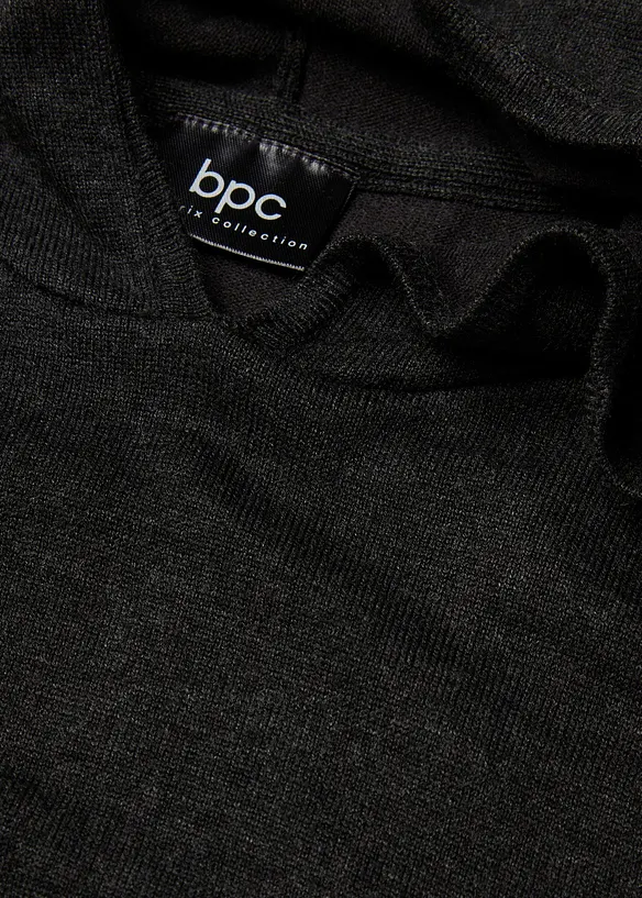 Svetr s kapucí a klokaní kapsou, z viskózové směsi, bonprix