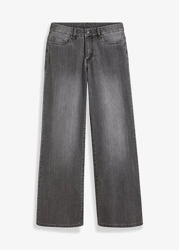 Strečové džíny Wide Leg, Mid Waist, bonprix