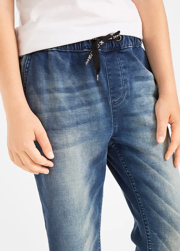 Teplákové džíny bez zapínání, Regular Fit, Straight, bonprix