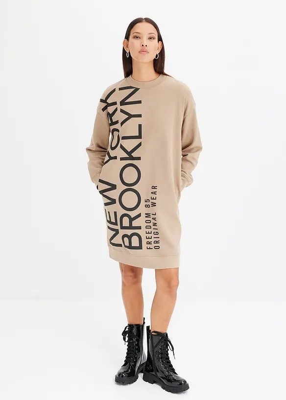 Oversize mikinové šaty z měkké bavlněné směsi, bonprix