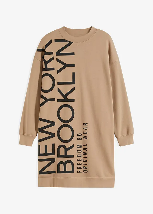 Oversize mikinové šaty z měkké bavlněné směsi, bonprix