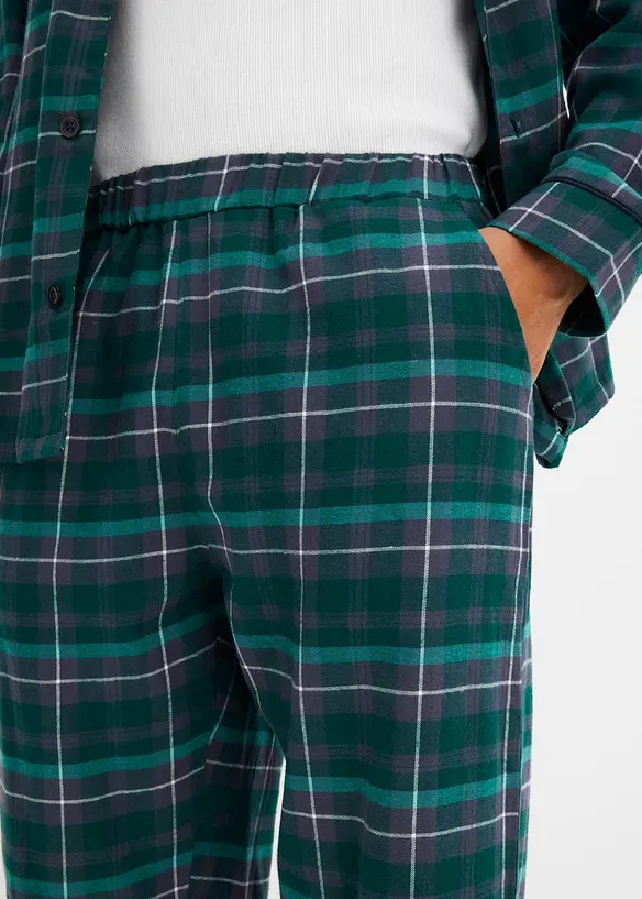 Pyžamo z měkkého flanelu, s knoflíkovou lištou a dlouhými rukávy, bonprix