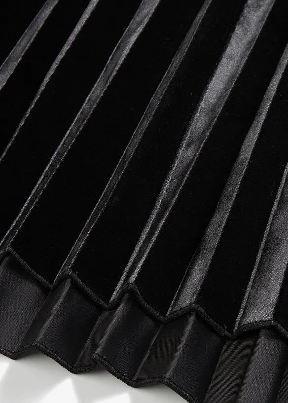 Plisovaná sukně z jemného sametu, bonprix