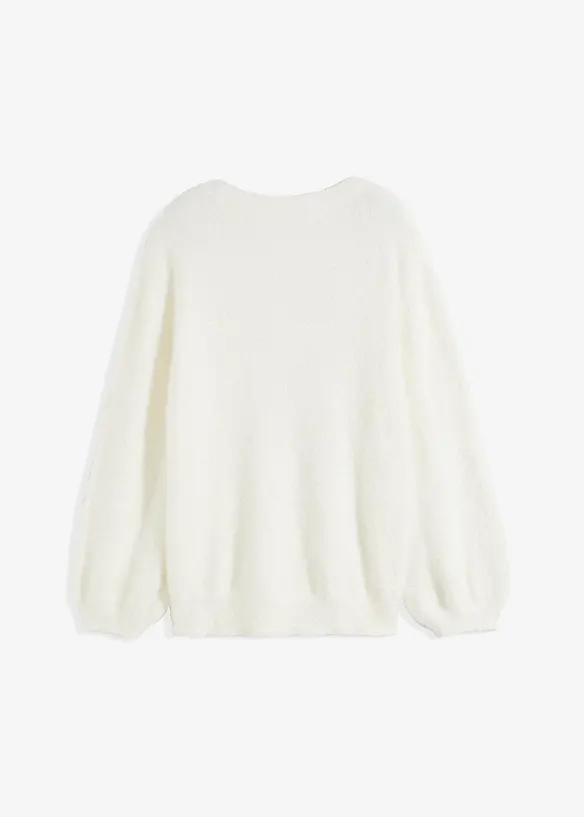 Oversized svetr s hlubokým výstřihem na zádech, bonprix