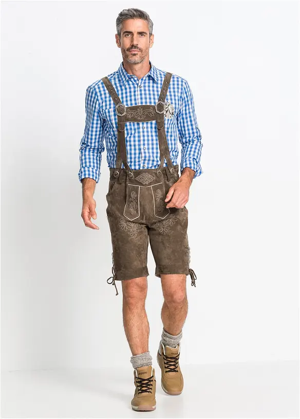 Krátké krojové kožené kalhoty Regular Fit, bonprix