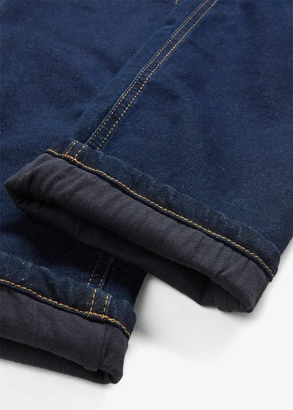 Termo džíny s žerzejovou podšívkou, Regular Fit, Straight, bonprix