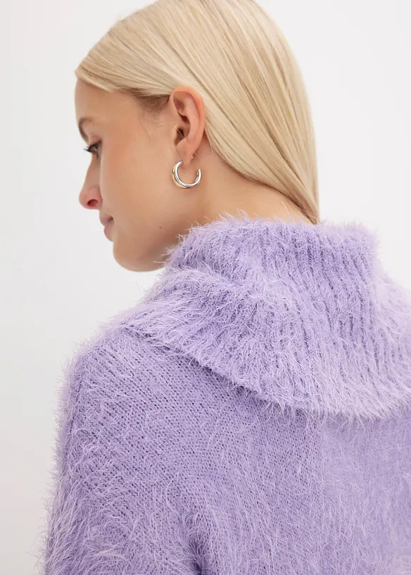 Rolákový svetr z měkké peříčkové příze, bonprix
