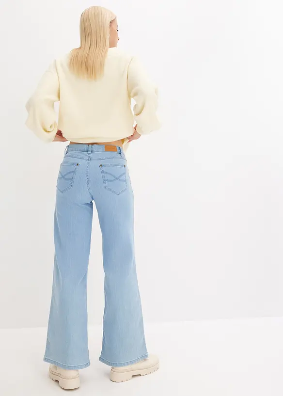Strečové džíny Wide Leg, Mid Waist, bonprix