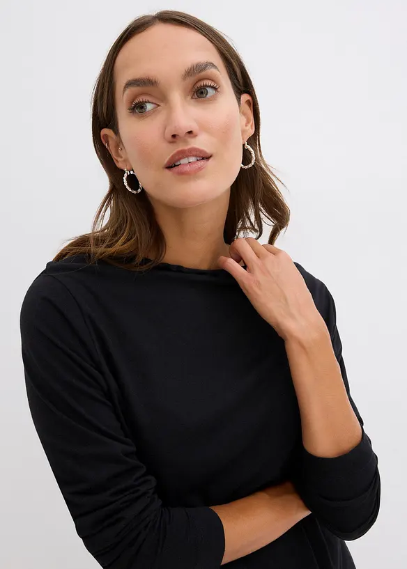 Triko s dlouhým rukávem, z bavlněné směsi, bonprix