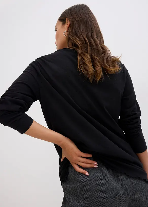 Triko s dlouhým rukávem, z bavlněné směsi, bonprix