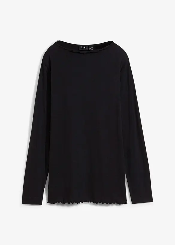 Triko s dlouhým rukávem, z bavlněné směsi, bonprix