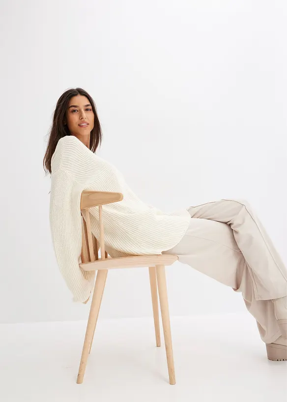 Oversize svetr z vlněné smesi, bonprix