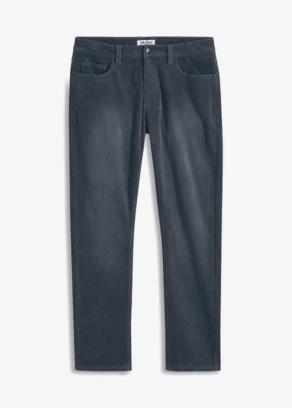 Manšestrové strečové kalhoty Regular Fit Straight, sepraný vzhled, bonprix
