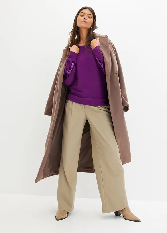 Svetr z jemné pleteniny s flitry, bonprix