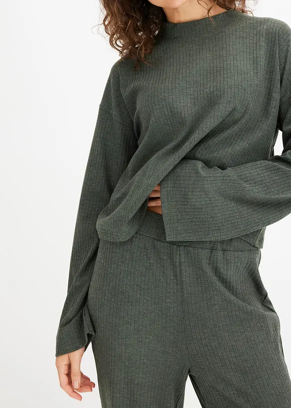 Oversized domácí souprava z měkkého žebrovaného materiálu, bonprix
