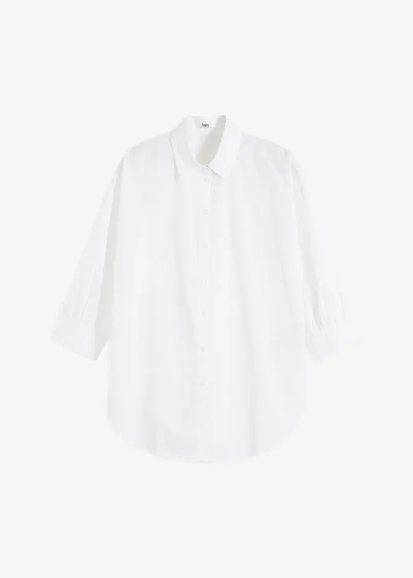 Bavlněná oversize košile s 3/4 rukávem, bonprix