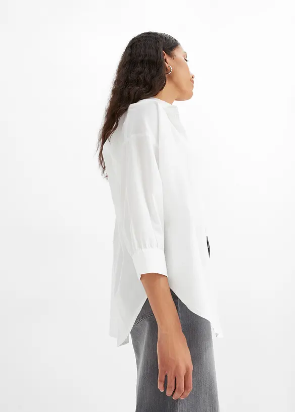 Bavlněná oversize košile s 3/4 rukávem, bonprix