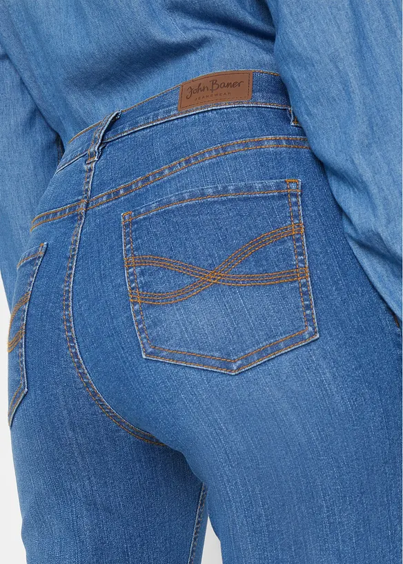 Capri džíny, Mid Waist, Slim Fit, bonprix