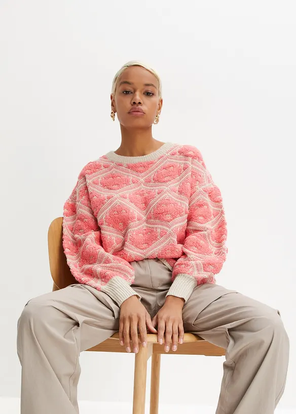 Pletený boxy svetr, bonprix